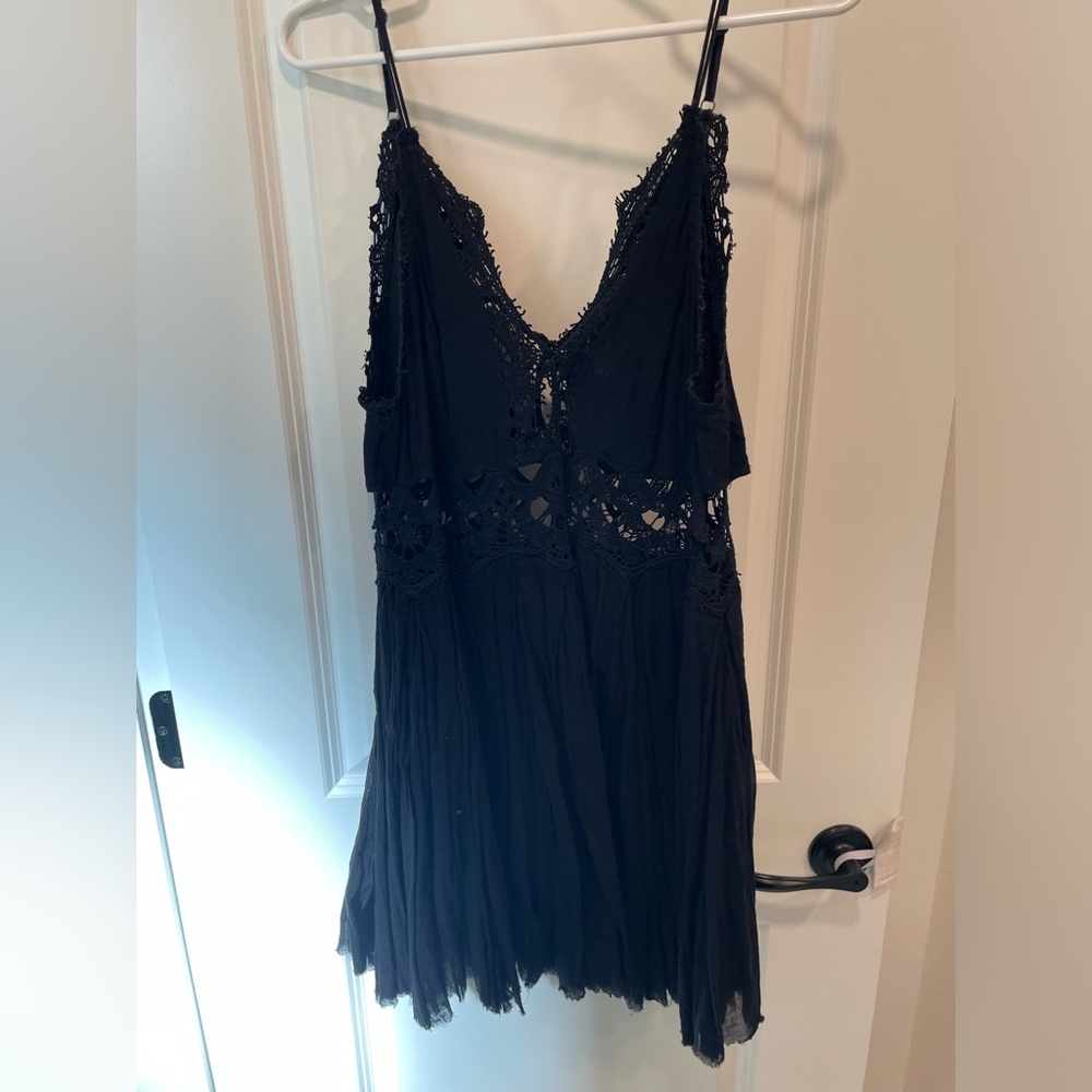 Free People Black Lace Mini Dress